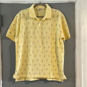 BROOKS BROTHERS Yellow Nautical Pattern Polo Shirt‎ L